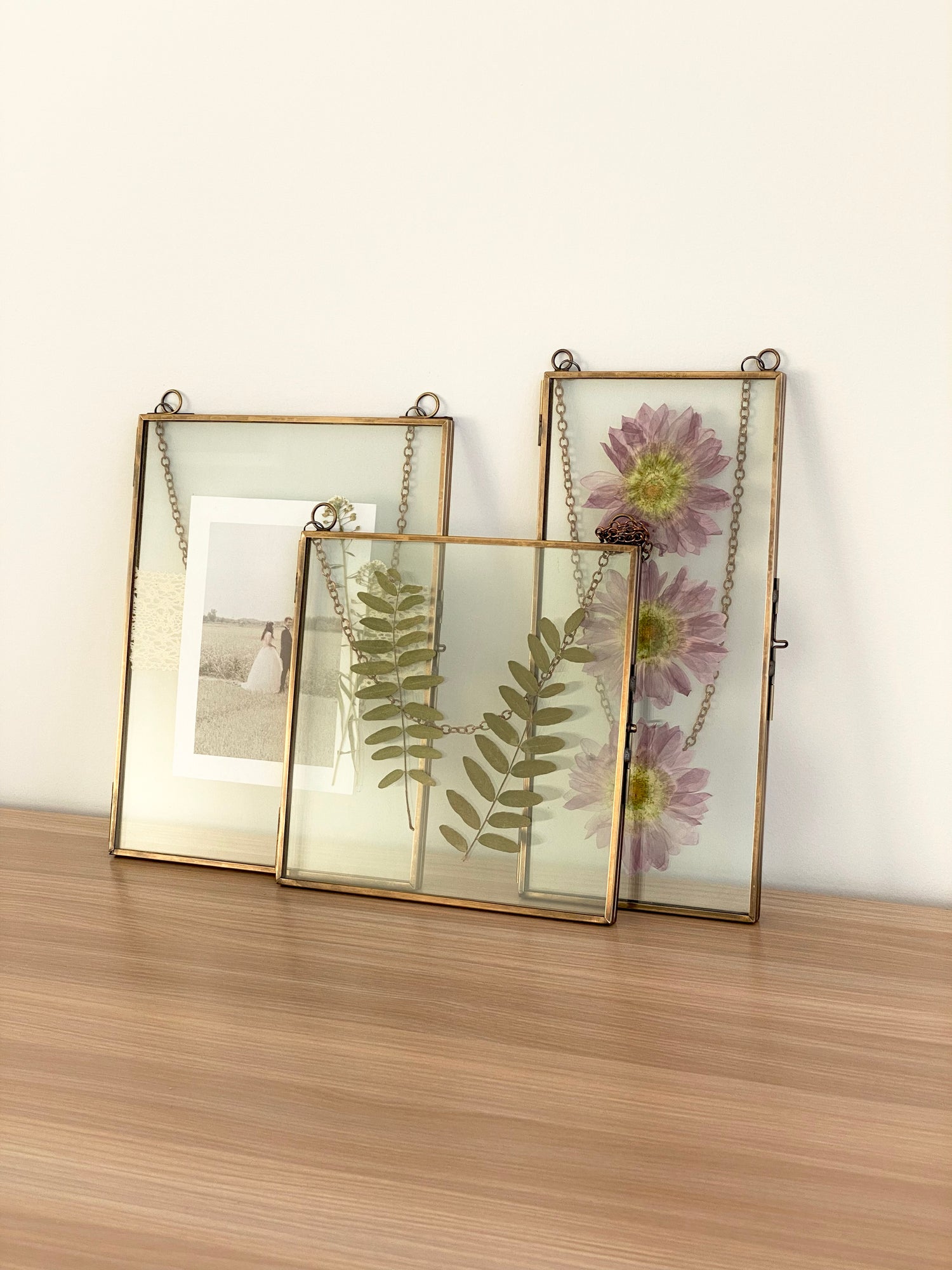  Beedecor Double Glass Frame for Pressed Flowers, Leaf