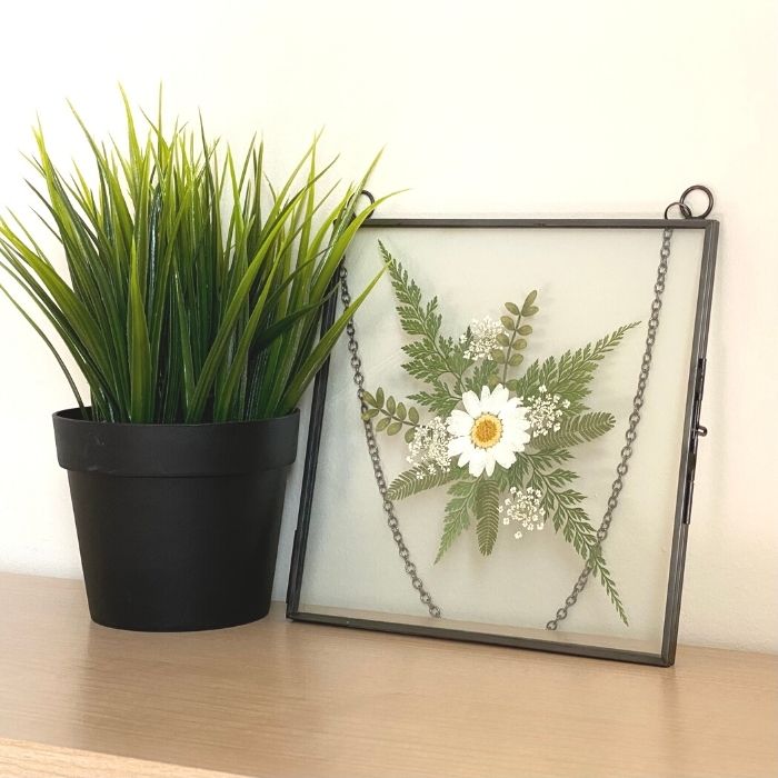 Hanging Double Glass Frames | Square Floating Picture Frame | Set of 2