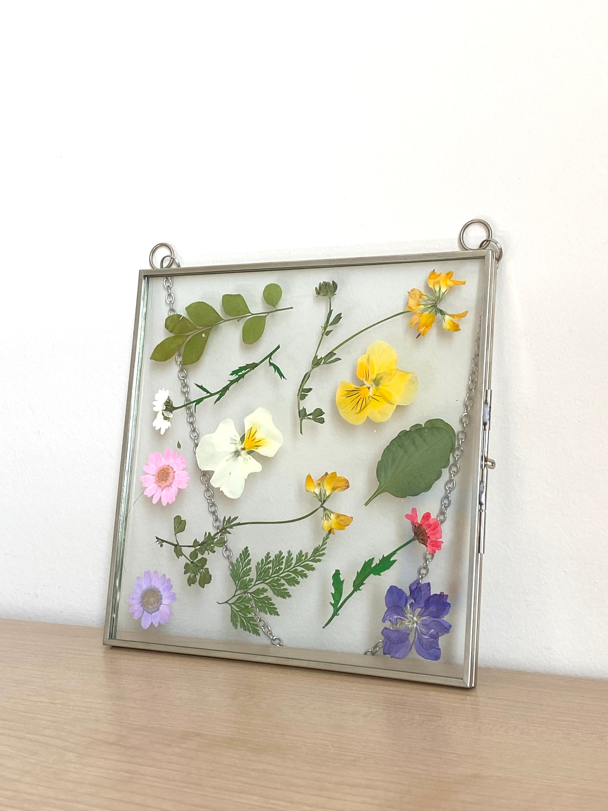 Hanging Double Glass Frames | Square Floating Picture Frame | Set of 2 ...